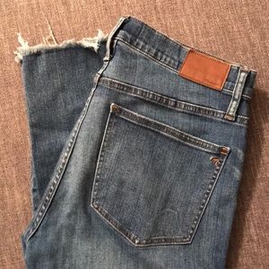 Madewell 9” high rise skinny distressed jeans